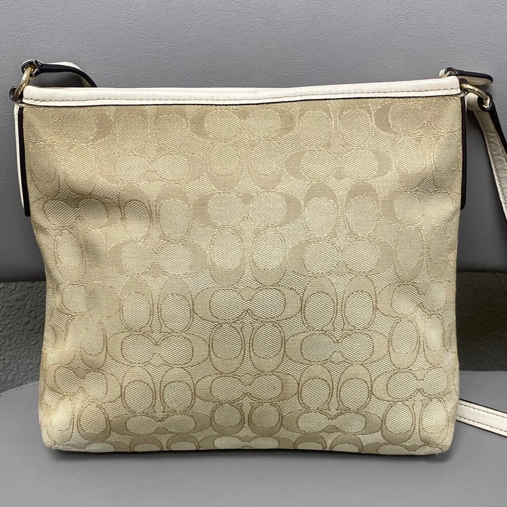 Coach Light Tan Signature Crossbody Bag